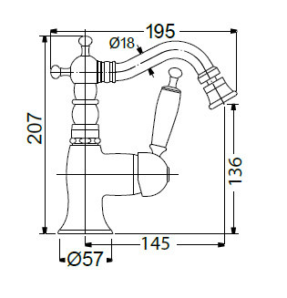Bugnatese Oxford 6323-100 Chrome Μπαταρία Μπιντέ