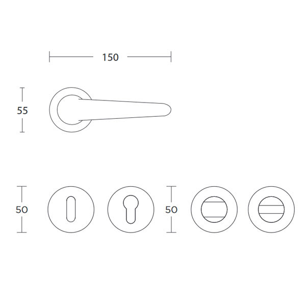 Convex 655 Πόμολο Eξώπορτας Φυσικός Σίδηρος