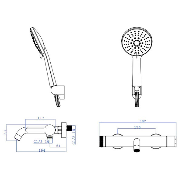 KLS Carla Brush Nickel 690321BN Μπαταρία Λουτρού