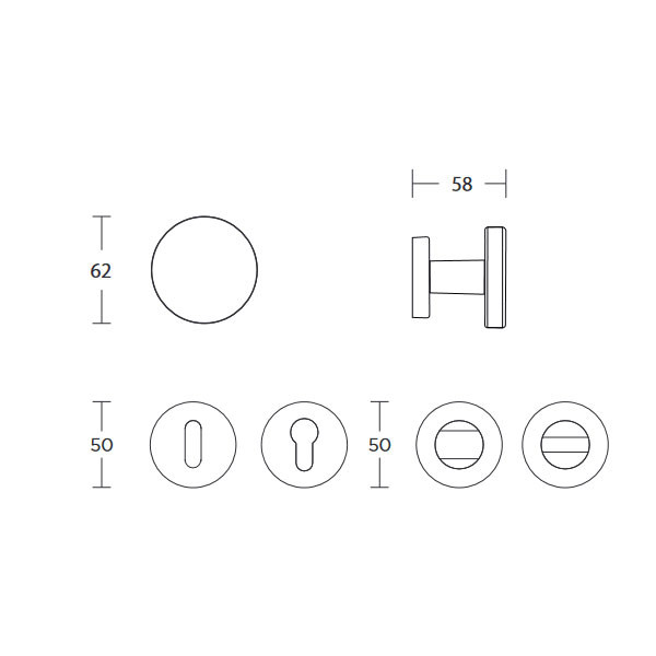Convex 697-62 Πόμολο Eξώπορτας Ματ Μαύρο