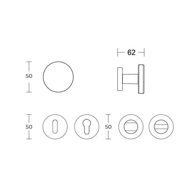 Convex 697 Πόμολο Eξώπορτας Ματ Νίκελ