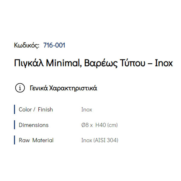 Pam Inox 716-001 Πιγκάλ Μπάνιου