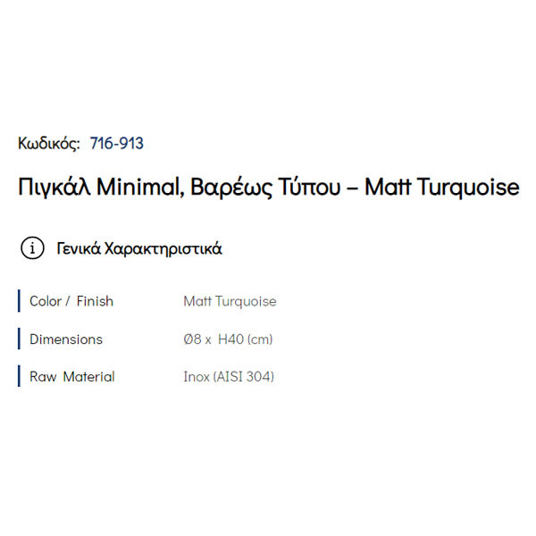 Pam Matt Turquoise 716-913 Πιγκάλ Μπάνιου