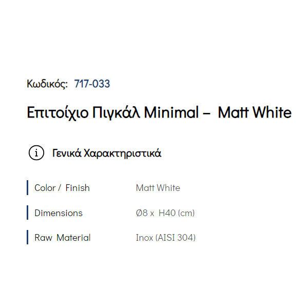 Pam Matt White 717-033 Πιγκάλ Μπάνιου
