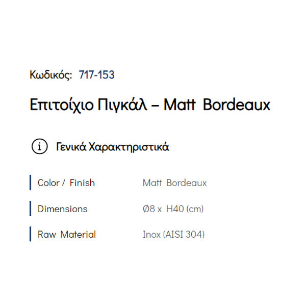 Pam Matt Bordeaux 717-153 Πιγκάλ Μπάνιου