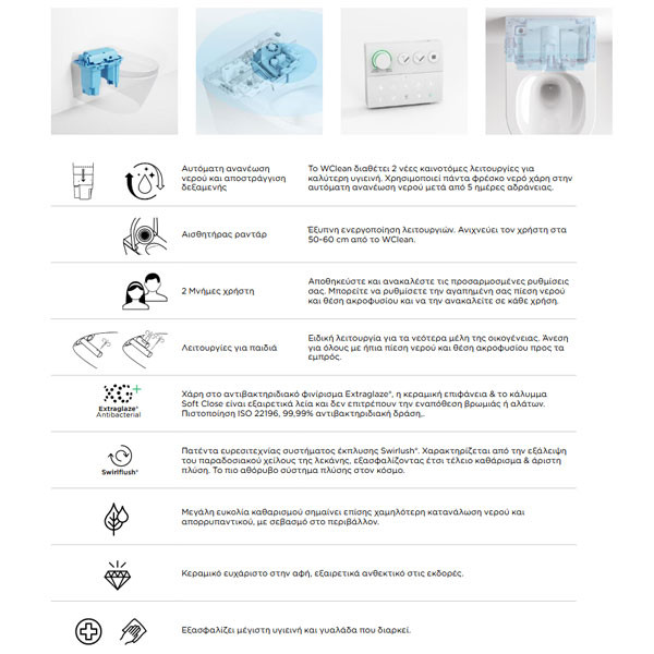 GSI WClean Smart 7418K-401 Ardesia Ηλεκτρονική Λεκάνη Με Μπιντέ