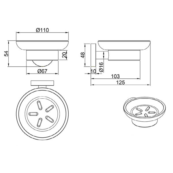 LARSD Fiera Black Matt 745859MB Σαπουνοθήκη