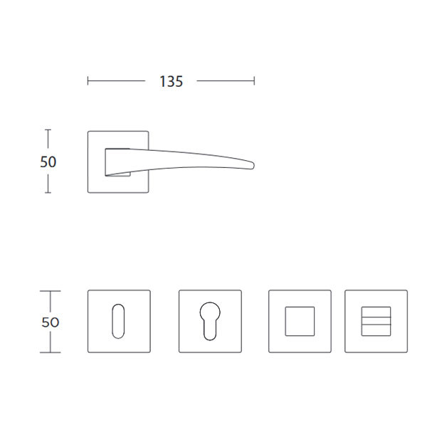 Convex 775 Πόμολο Μεσόπορτας Ματ Χρώμιο