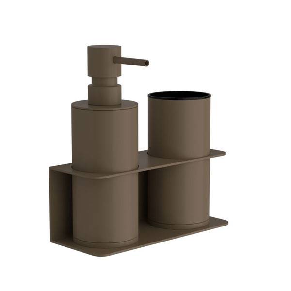 Pam Matt Light Bronze 80-963 Ντισπένσερ & Ποτηροθήκη