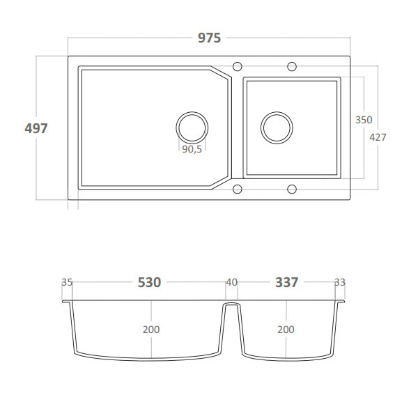 Sanitec Ultra 803 Nero Νεροχύτης Γρανίτης Ένθετος