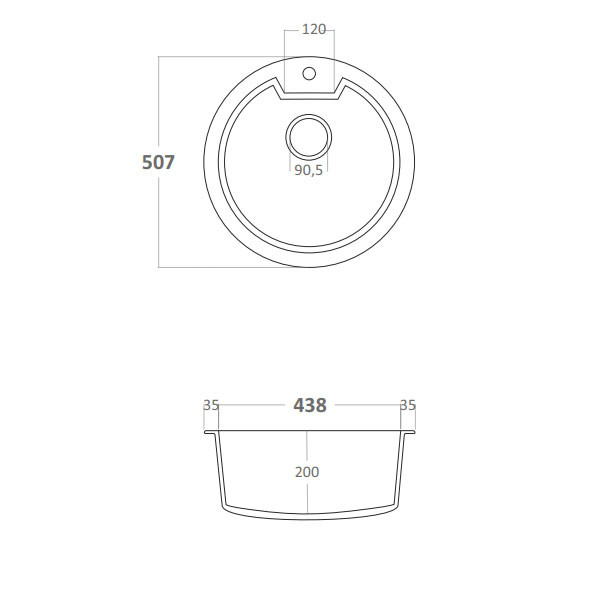 Sanitec Ultra 810 Pietra Νεροχύτης Γρανίτης Ένθετος