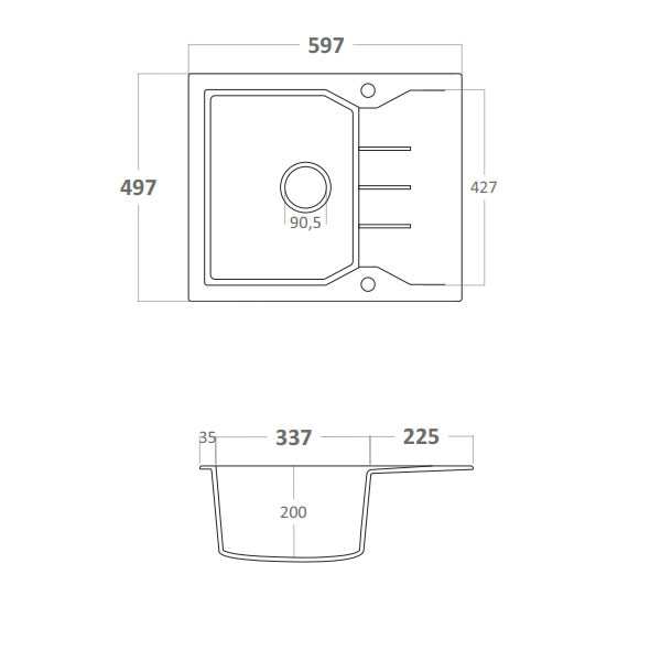Sanitec Ultra 812 Sienna Νεροχύτης Γρανίτης Ένθετος