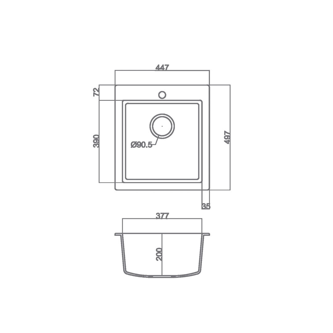 Sanitec Ultra 813 Sienna Νεροχύτης Γρανίτης Ένθετος