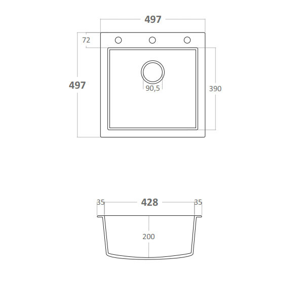 Sanitec Ultra 816 Sabbia Νεροχύτης Γρανίτης Ένθετος