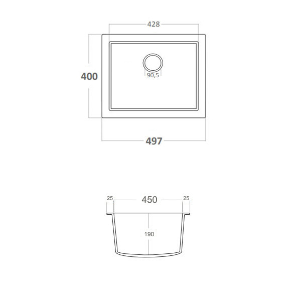 Sanitec Ultra 819 Ocra Νεροχύτης Γρανίτης Ένθετος