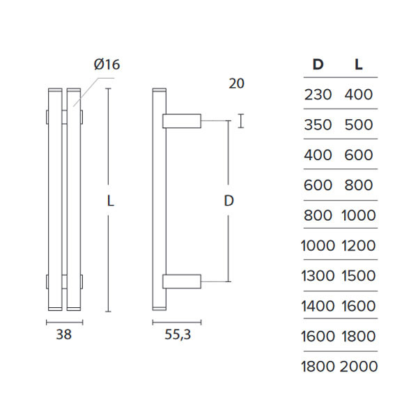 Convex 871 Λαβή Εξώπορτας Ματ Νίκελ/Inox
