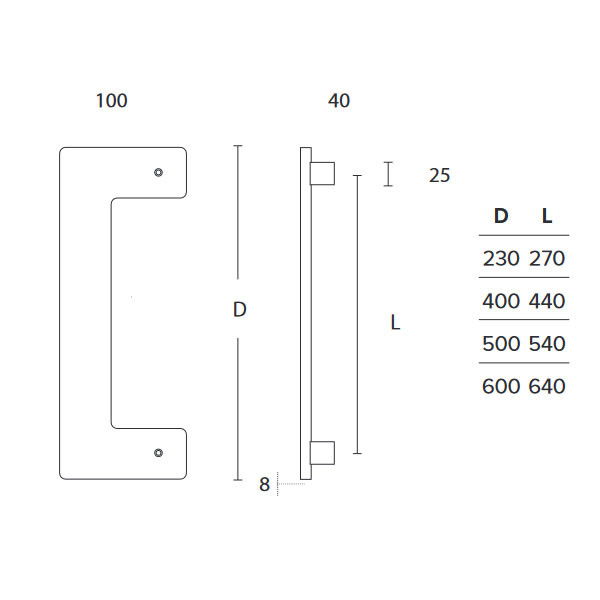 Convex 917 Λαβή Εξώπορτας Ματ Νίκελ/Inox