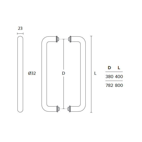 Convex 923 Ζεύγος Λαβές Εξώπορτας Χρώμιο