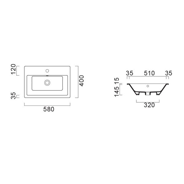 Gsi Kube-X 9433-300 Νιπτήρας Ένθετος