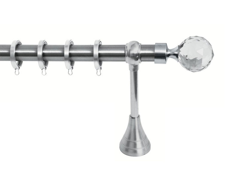 Import Σειρά Α Νο 9 Κουρτινόξυλο Ø25 Νίκελ Ματ / Κρύσταλλο