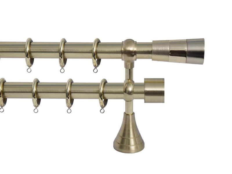 Import Σειρά Α Νο 1 Κουρτινόξυλο Διπλό Με Σωλήνα Ø25 Χρυσό Ματ