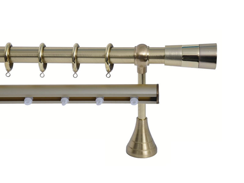 Import Σειρά Α Νο 1 Κουρτινόξυλο Διπλό Με Σιδηρόδρομο Ø25 Χρυσό Ματ