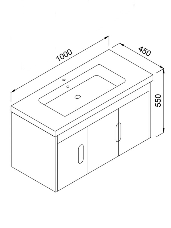 Martin Ada 100 Matte White Βάση Επίπλου Μπάνιου Με Νιπτήρα