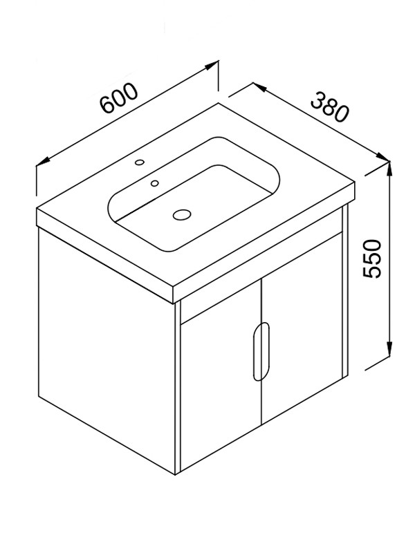 Martin Ada 60 Matte White Βάση Επίπλου Μπάνιου Με Νιπτήρα