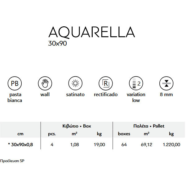 Karag Aquarella White Πλακάκι Μπάνιου