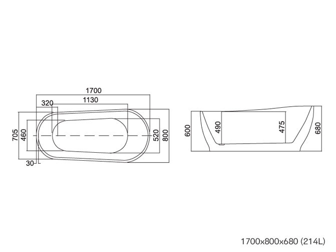 Karag Atena Κ 1527W Μπανιέρα Ελεύθερης Τοποθέτησης