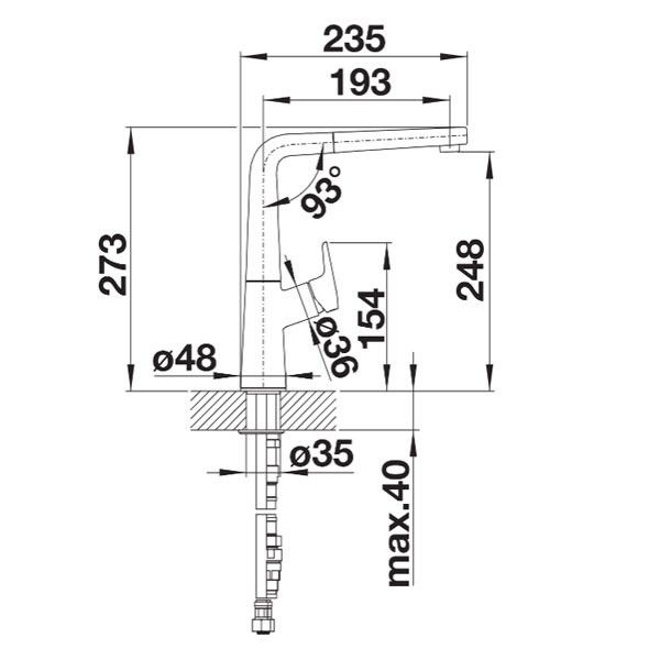 Blanco Avona-S Granite White 521280 Μπαταρία Κουζίνας Αποσπώμενη