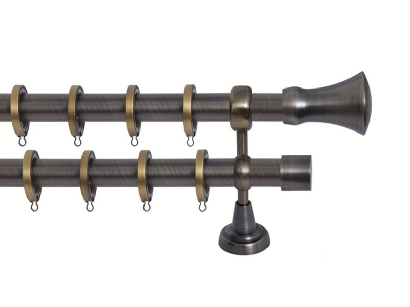 Import Σειρά Β Νο 3 Κουρτινόξυλο Διπλό Με Σωλήνα Ø25 Οξειδέ