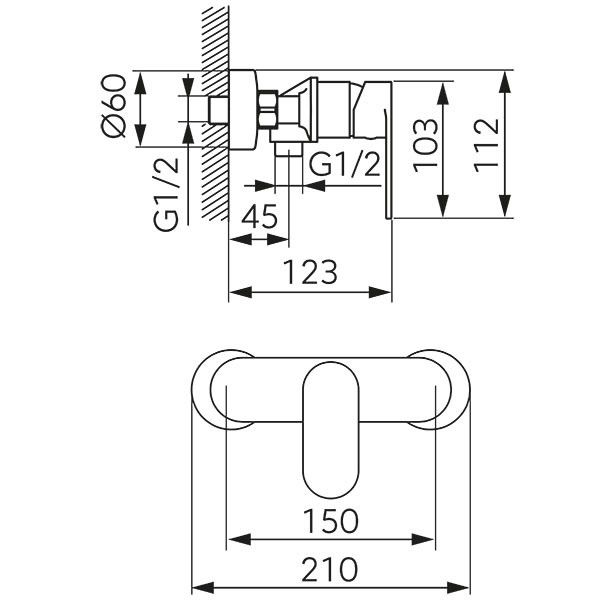 Ferro Talassa BAL7 Chrome Μπαταρία Ντουζιέρας