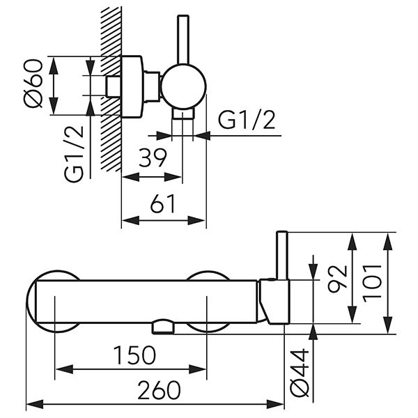 Ferro Ciriculus BCK77 Chrome Μπαταρία Ντουζιέρας