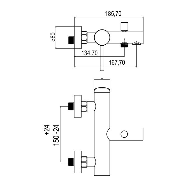 Buades Vetta BD.1532F13.BK Black Μπαταρία Λουτρού