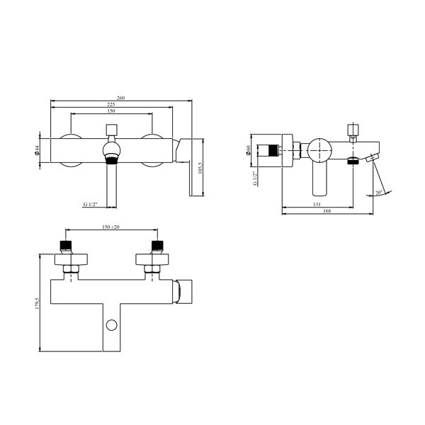 Buades Toke BD.3732F13.CH Chrome Μπαταρία Λουτρού
