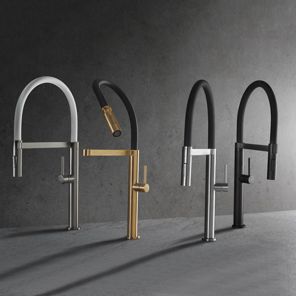 Buades Mika BD.5195421.OCBK Brushed Gold/Black Μπαταρία Κουζίνας Αποσπώμενη