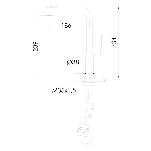 Buades Kota BD.5195441.RC Brushed Rose Gold Μπαταρία Κουζίνας Αποσπώμενη
