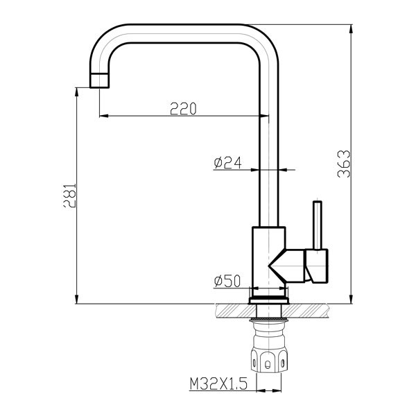 Buades Rayven BD.5195471.OC Brushed Gold Μπαταρία Κουζίνας Πάγκου