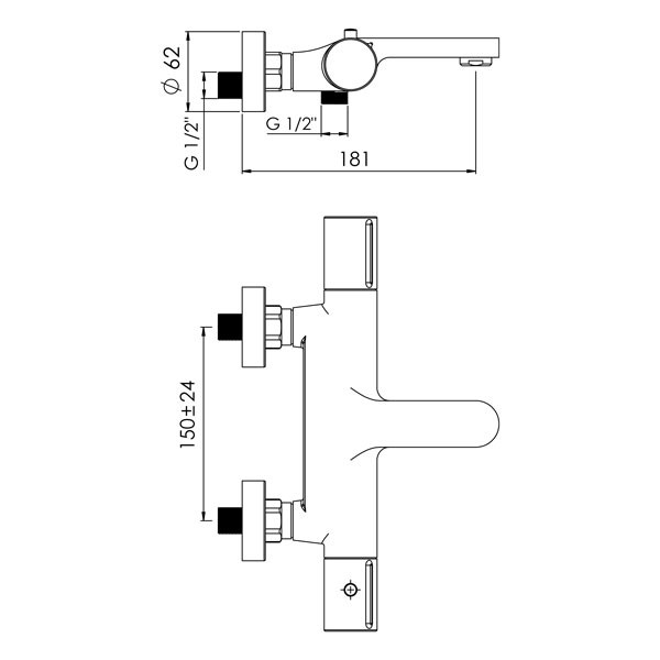 Buades BD.6232T53.CH Chrome Μπαταρία Λουτρού