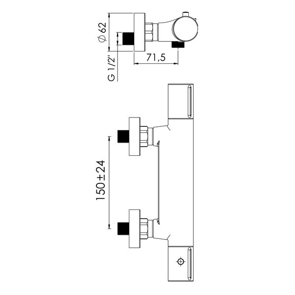 Buades BD.6242T53.CH Chrome Μπαταρία Ντουζιέρας