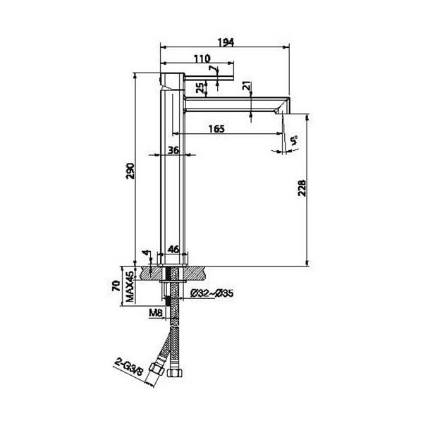 Imex Toscana BDT064-3NQ Μπαταρία Νιπτήρος Ψηλή