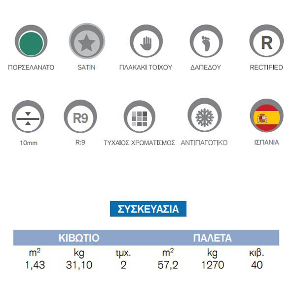 Kolossos Blade Perla Satin Πλακάκι Δαπέδου