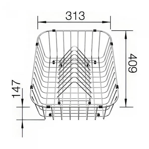 Blanco 507829 Καλάθι Inox Με Αποσπώμενη Πιατοθήκη