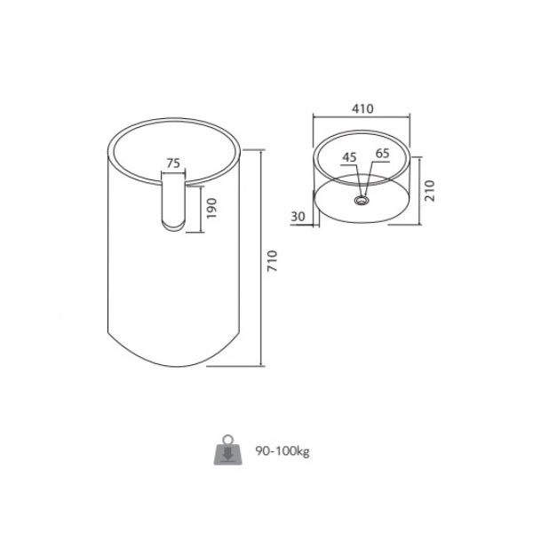 Karag Bora PRDG Nero Νιπτήρας Πέτρινος