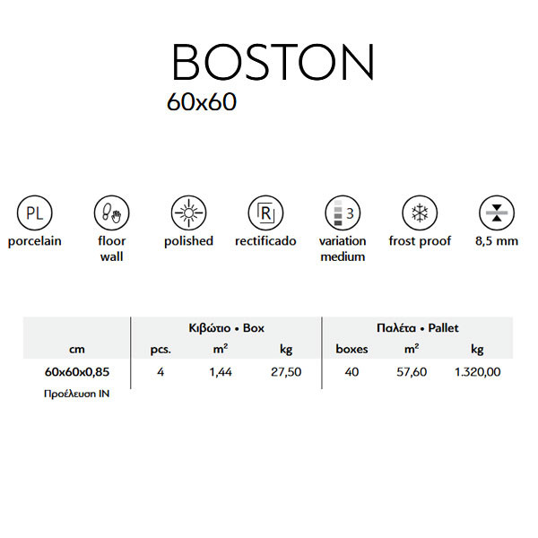 Karag Boston Grey Πλακάκι Δαπέδου