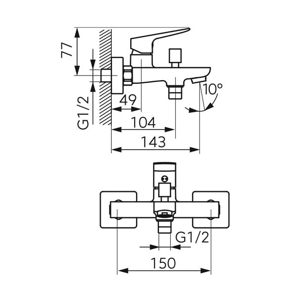 Ferro Vitto Verdeline BVI1VLGM Gun Metal Μπαταρία Λουτρού