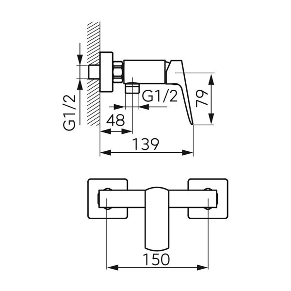 Ferro Vitto Verdeline BVI7VLGM Gun Metal Μπαταρία Ντουζιέρας