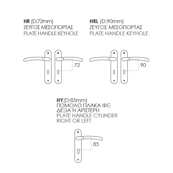 Conset C1045 Πόμολο Εξώπορτας Ματ Νίκελ / Χρώμιο