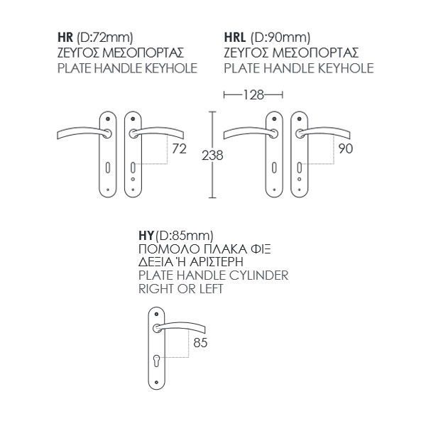 Conset C285 Πόμολο Εξώπορτας Ματ Νίκελ